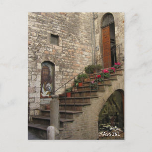 Cartes Pour Fêtes Annuelles Escalier de fleurs Assisi Italie