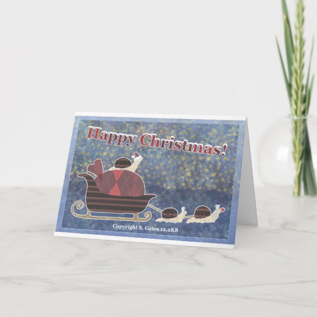 Cartes Pour Fêtes Annuelles Escargots de Noël heureux (Devant)