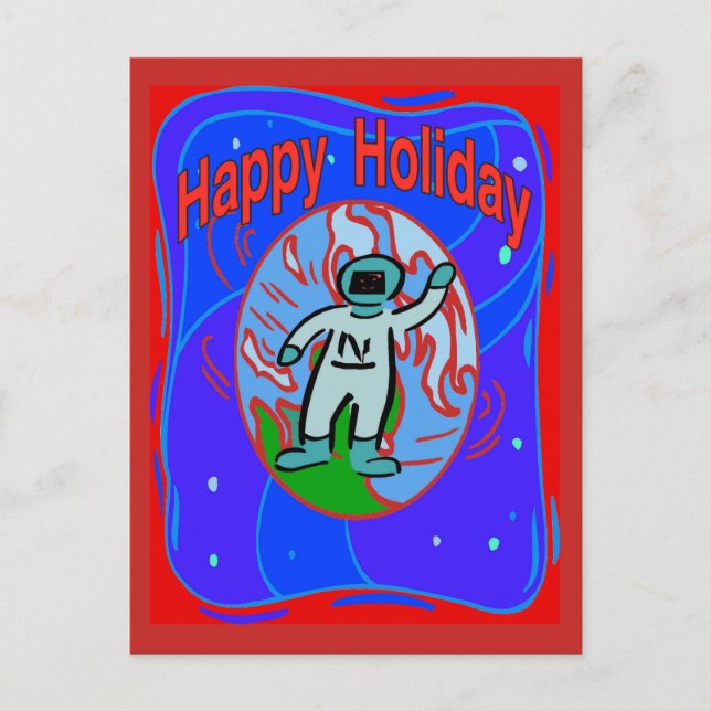 Cartes Pour Fêtes Annuelles Espace extra-atmosphériqueVACANCES (Devant)