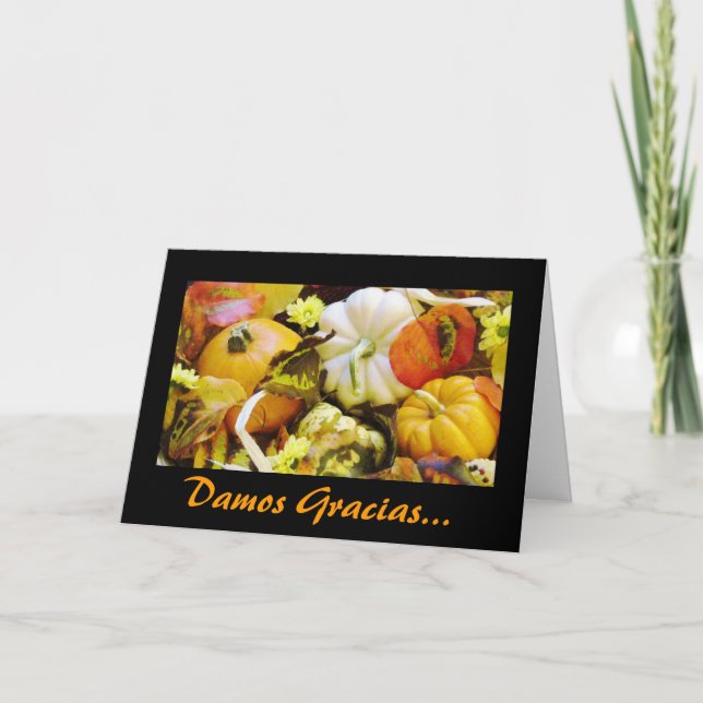 Cartes Pour Fêtes Annuelles Espagnol : Action de grâces Dar Gracias (Devant)