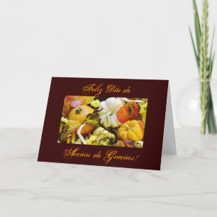 Cartes Pour Fêtes Annuelles Espagnol : Bénédictions de thanksgiving
