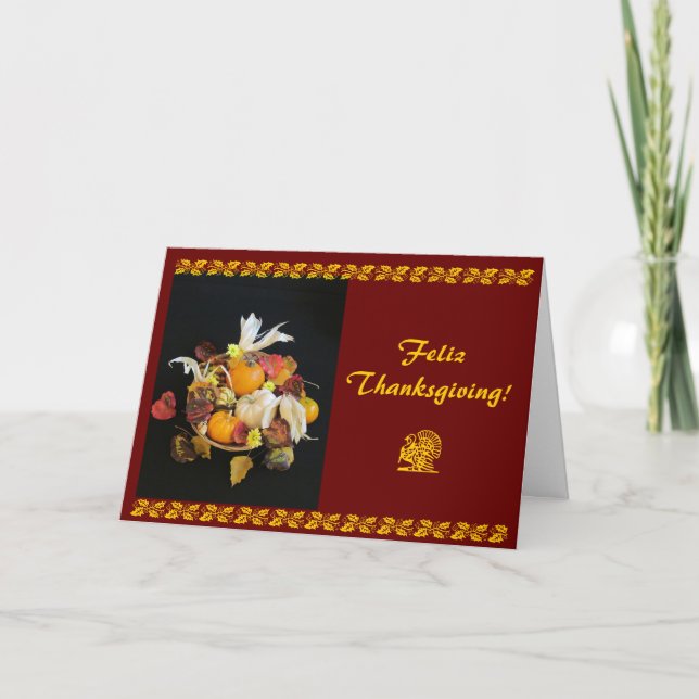 Cartes Pour Fêtes Annuelles Espagnol : Thanksgiving de Feliz ! (Devant)