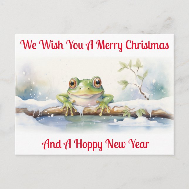Cartes Pour Fêtes Annuelles Espèce de grenouille désirée pour le Nouvel An (Devant)