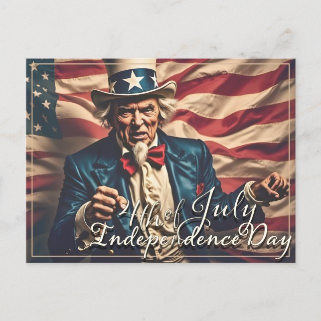 Cartes Pour Fêtes Annuelles Esprit de liberté en rouge, blanc et bleu (Devant)