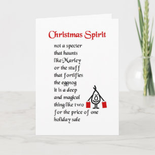 Cartes Pour Fêtes Annuelles Esprit de Noël - un poème drôle de Noël