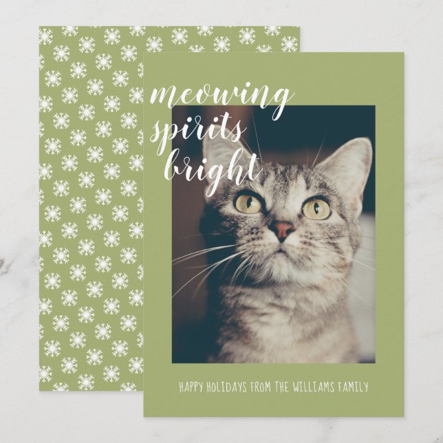 Cartes Pour Fêtes Annuelles Esprits qui miaulez, illuminez vos photos de chats (Devant / Derrière)