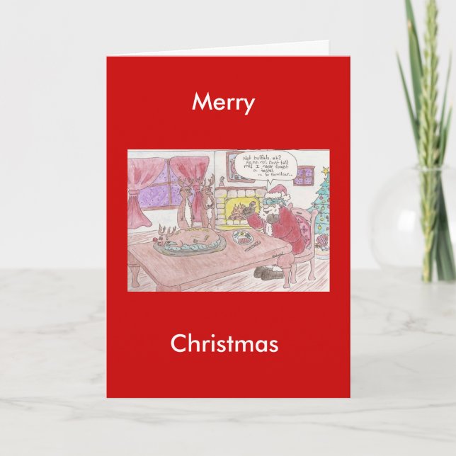 Cartes Pour Fêtes Annuelles Essai de goût aveugle de Santas (Devant)