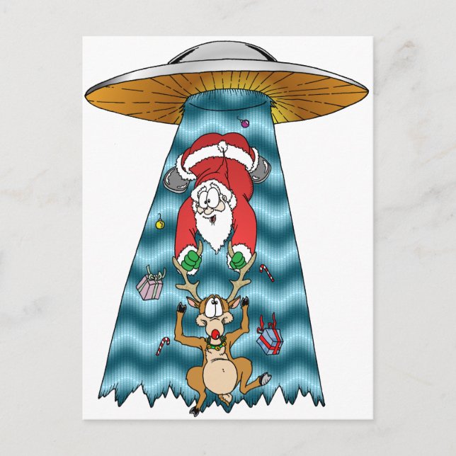 Cartes Pour Fêtes Annuelles Essai de voler Père Noël (Devant)