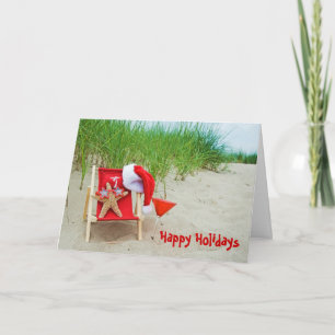 Cartes Pour Fêtes Annuelles Estarfish de Noël sur la plage