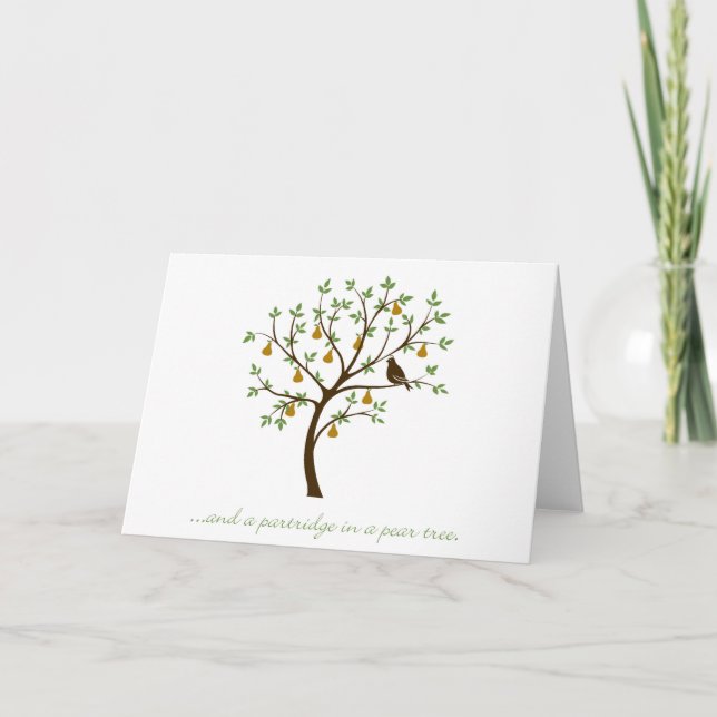 Cartes Pour Fêtes Annuelles Et un perdrix dans un poirier (Devant)