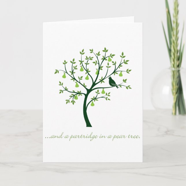 Cartes Pour Fêtes Annuelles Et un perdrix dans un poirier (Devant)