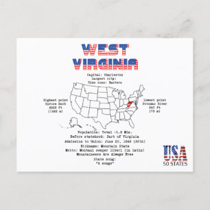 Cartes Pour Fêtes Annuelles État américain de Virginie-Occidentale sur la cart