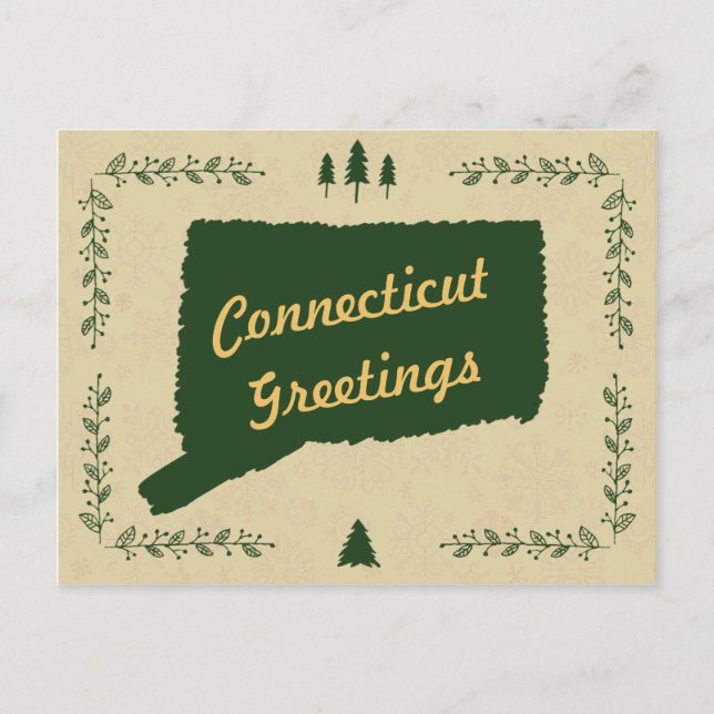 Cartes Pour Fêtes Annuelles État du Connecticut voeux de Noël (Devant)