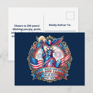 Cartes Pour Fêtes Annuelles États-Unis 250 ans 4 juillet 1776-2026