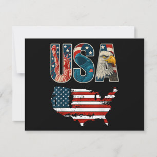 Cartes Pour Fêtes Annuelles Etats-Unis Patriotique 4 juillet Amérique Drapeau 