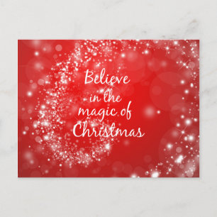 Cartes Pour Fêtes Annuelles Étincelles rouges avec citation magique de Noël