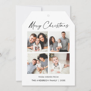 Cartes Pour Fêtes Annuelles Étiquette de Noël de Calligraphie Encre Script 4