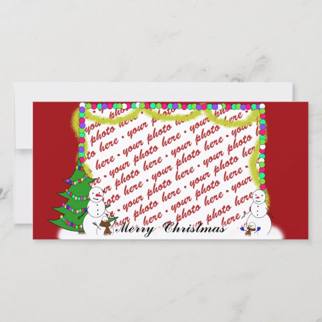 Cartes Pour Fêtes Annuelles Étiquette photo de Noël ou cadeau photo (Devant)