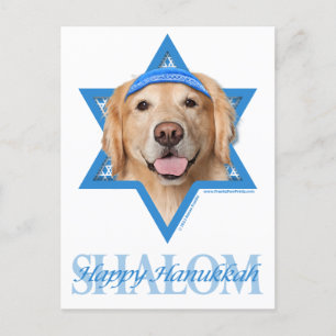 Cartes Pour Fêtes Annuelles Étoile de David de Hanoukka - golden retriever -