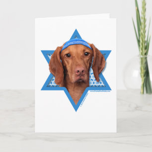 Cartes Pour Fêtes Annuelles Étoile de David de Hanoukka - Vizsla - Reagan