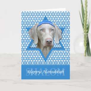 Cartes Pour Fêtes Annuelles Étoile de David de Hanoukka - Weimaraner