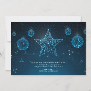 Cartes Pour Fêtes Annuelles Étoile de Noël moderne bleue pour logo d'entrepris