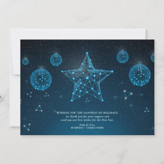 Cartes Pour Fêtes Annuelles Étoile de Noël moderne bleue pour logo d'entrepris