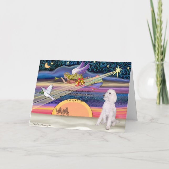 Cartes Pour Fêtes Annuelles Étoile de Noël - Poodle (standard blanc) - (Devant)