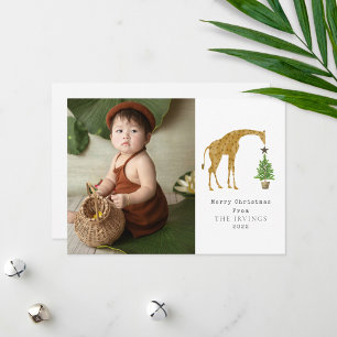 Cartes Pour Fêtes Annuelles Étoile de sapin de Noël de girafe