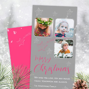 Cartes Pour Fêtes Annuelles Étoile de tir rose minimaliste Noël