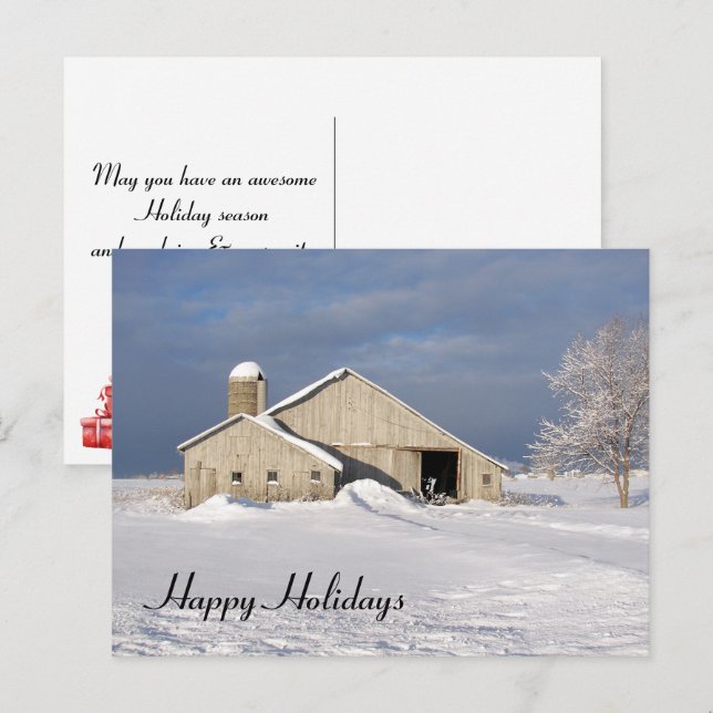 Cartes Pour Fêtes Annuelles Étoile d'hiver de Noël (Devant / Derrière)