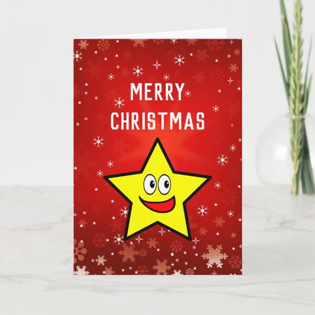 Cartes Pour Fêtes Annuelles Étoile dorée de Noël encourageante (Devant)