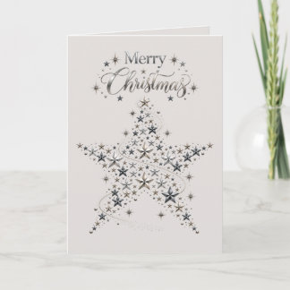Cartes Pour Fêtes Annuelles Étoile Joyeux Noël Étincelant Argent