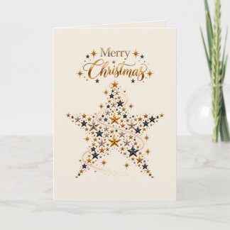 Cartes Pour Fêtes Annuelles Étoile Joyeux Noël Étincelant Noir & Or
