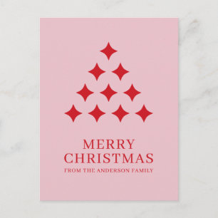 Cartes Pour Fêtes Annuelles Étoile simple arbre rose rouge Joyeux Noël
