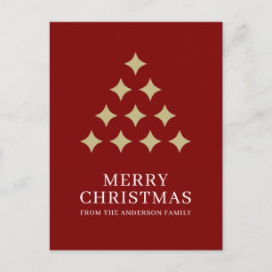 Cartes Pour Fêtes Annuelles Étoile simple arbre rouge Joyeux Noël