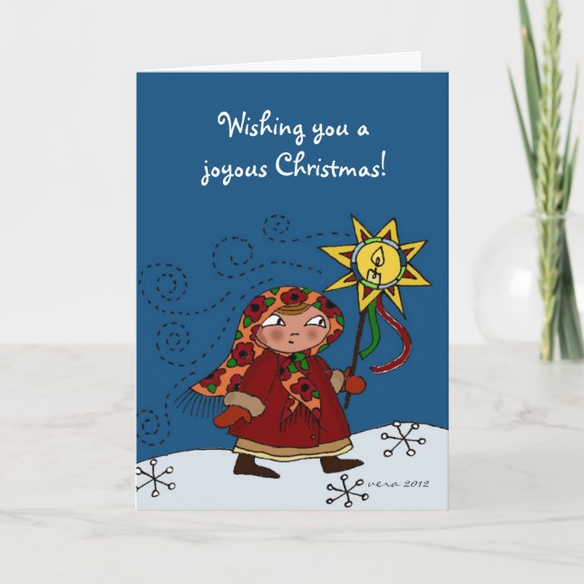 Cartes Pour Fêtes Annuelles Étoile ukrainienne de Noël (Devant)