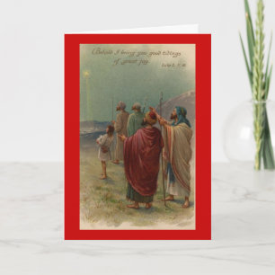 Cartes Pour Fêtes Annuelles Étoile vintage de David Bethléem Christ est né
