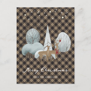 Cartes Pour Fêtes Annuelles Étoiles de rennes mignonnes Plaid Joyeux Noël