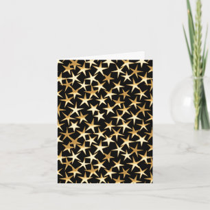 Cartes Pour Fêtes Annuelles Étoiles dorées sur fond noir