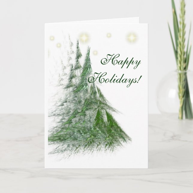 CARTES POUR FÊTES ANNUELLES ÉTOILES ET FIRS (Devant)