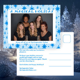 Cartes Pour Fêtes Annuelles Étoiles Joyeuses Bleu Noël Affaires Personnalisées