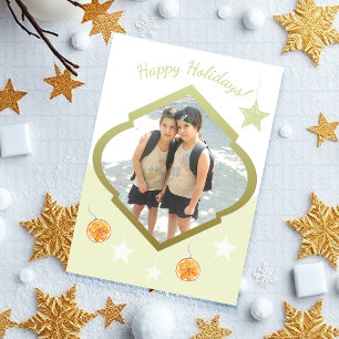 Cartes Pour Fêtes Annuelles Étoiles personnalisées modernes et photo à l'aquar