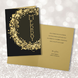 Cartes Pour Fêtes Annuelles Étoiles sur Noir Joyeux Noël