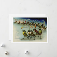 Étrange foule vintage d'oiseaux avec des allumette
