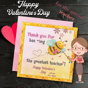 Cartes Pour Fêtes Annuelles Être le plus grand enseignant Pink Valentines Day