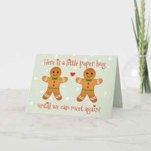 Cartes Pour Fêtes Annuelles étreinte en papier - Jolie distance sociale Noël