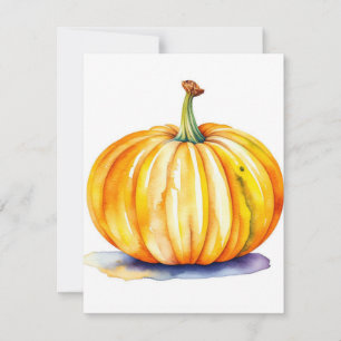 Cartes Pour Fêtes Annuelles Étude citrouille E en aquarelles et stylo
