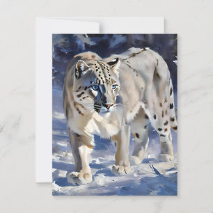 Cartes Pour Fêtes Annuelles Étude sur le léopard de neige B - Huiles
