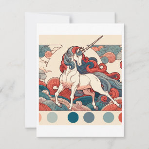 Cartes Pour Fêtes Annuelles Étude Unicorn F - Imaginaire AI
